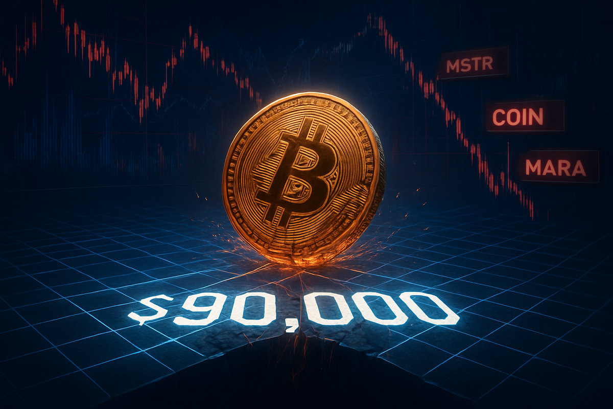 The $90,000 Fracture: Bitcoin’s Slip Triggers Widespread Equity Retraction as Crypto Correlation Hardens