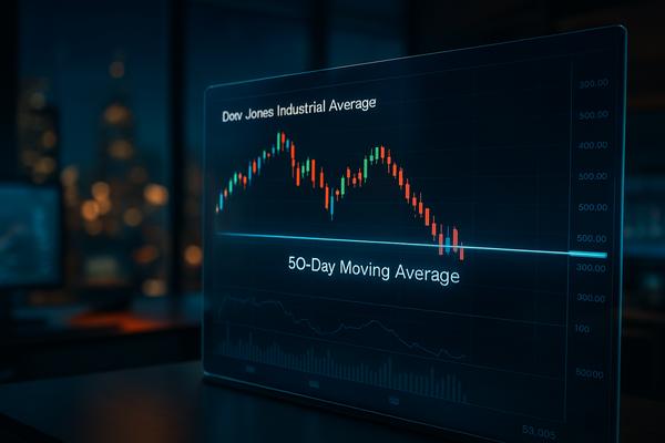 Dow Jones Teeters on Technical Support: Can the 50-Day Moving Average Hold the Line?