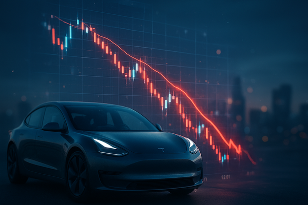 Tesla Teeters on the Edge: TSLA Tests Critical Moving Average Amidst 'Great De-Risking' Sell-Off