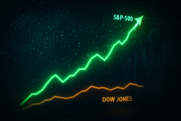 The Great Divergence: Why the S&P 500 Left the Dow Behind in 2025