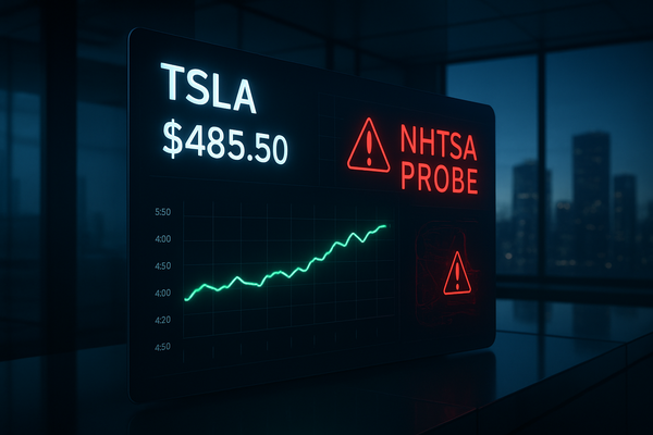 Tesla Defies Gravity: Shares Hold $485 Mark as NHTSA Launches Fresh Safety Probes