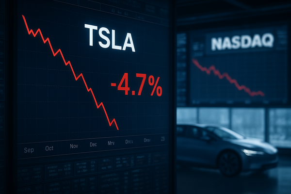 Tesla Shares Fall in Final Week of 2025 as Tax Credit Cliff and BYD Competition Weigh on Nasdaq