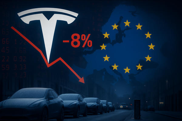 Tesla Shares Plunge 8% as European Sales Engine Stalls