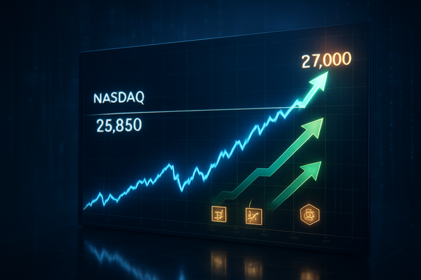 Nasdaq 100 Teeters on Edge of 25,850 Resistance as Traders Eye 'Measured Move' to New Records