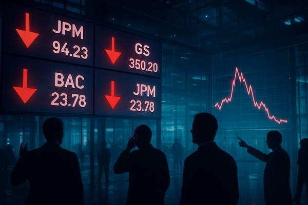 Wall Street’s Heavyweights Stumble: Major Bank Sell-Off Halts Dow’s Record Run