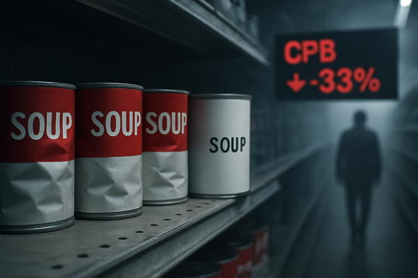 Campbell’s Legal Chief Sells $325K in Shares as Iconic Soup Maker Faces 33% Annual Slide and Scandals