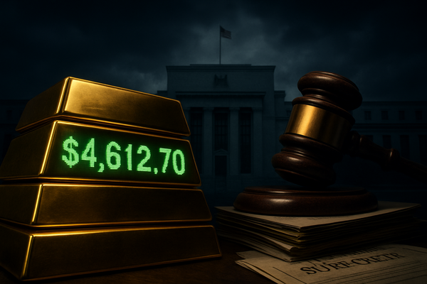 Gold Shatters $4,600 as DOJ Probe into Federal Reserve Sparks Constitutional Crisis and Market Flight to Safety