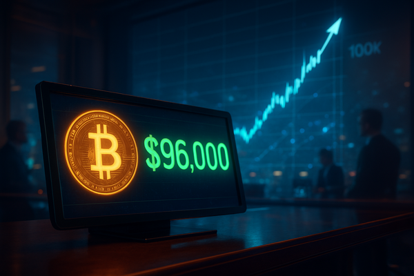 Bitcoin Rockets Past $96,000 as Institutional Titans Drive Charge Toward the $100,000 Milestone