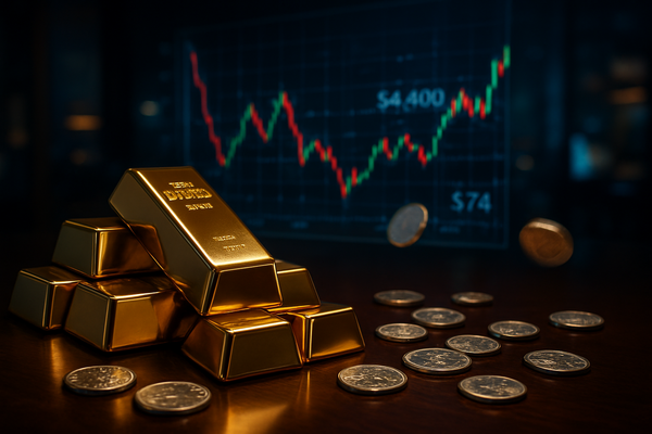 Precious Metals Whiplash: Gold Dips Near $4,400 and Silver Tests $74 Support Amid Global Volatility