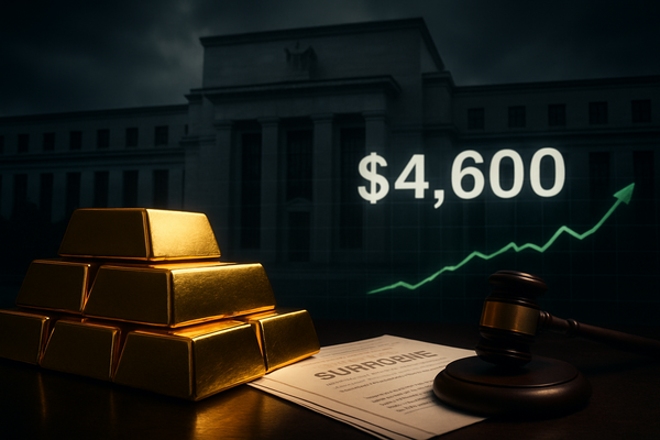 Gold Surges Past $4,600 as Investigation Into Fed Chair Jerome Powell Ignites Independence Crisis