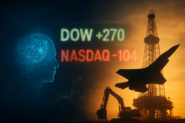 The Great Decompression: Dow Climbs 270 Points as Investors Swap AI Dreams for Defense Reality