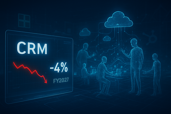 Salesforce Slides as $46 Billion Guidance Sparks Fears of an 'Agentic' Disruption