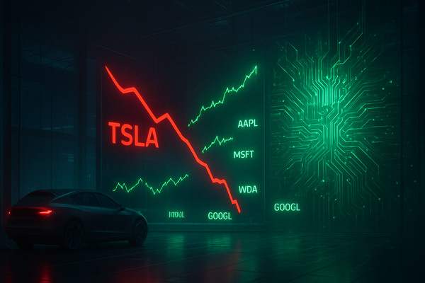 The Magnificent Mismatch: Tesla Stumbles as AI Giants Propel Markets to Record Highs