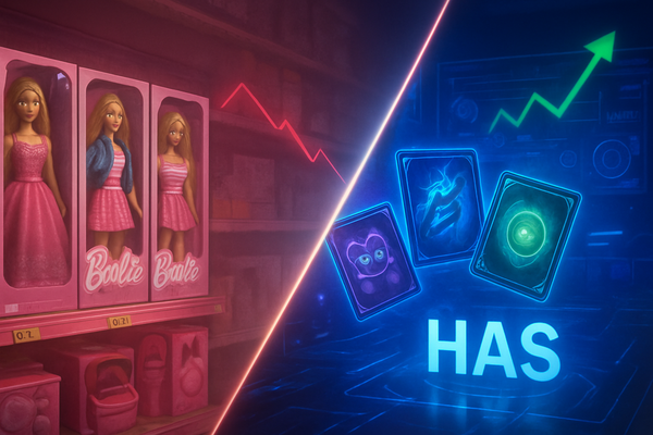 The Tale of Two Toymakers: Hasbro Ascends on Digital Might as Mattel Faces 'Barbie Hangover'