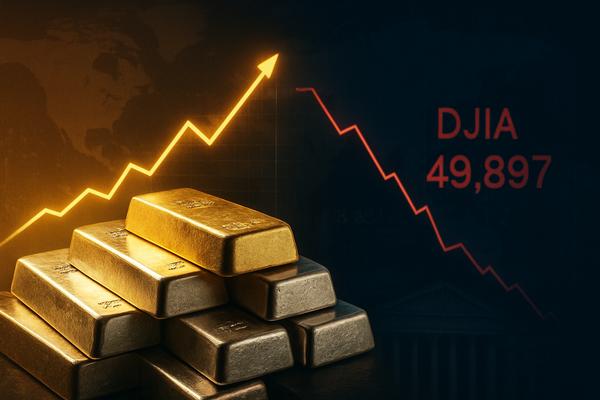 The Golden Pivot: Precious Metals Shatter Records as Dow Sinks Below 50,000