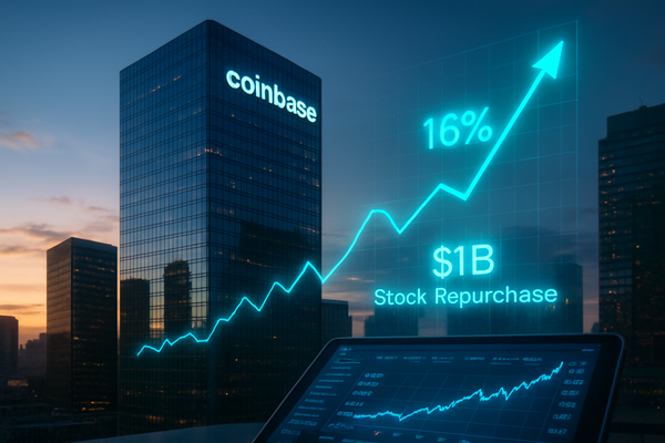 Coinbase (COIN) Surges 16% After $1.7B Share Buyback