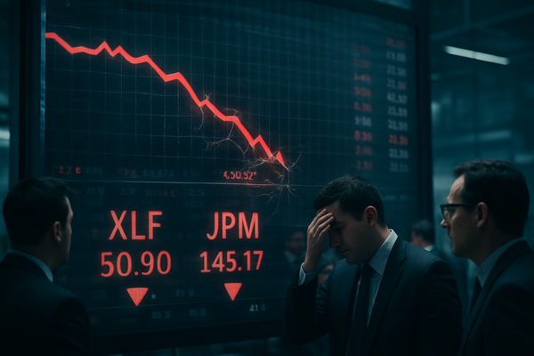 Technical Tremor: Financial Sector Slumps as XLF Shatters Critical $50.90 Support