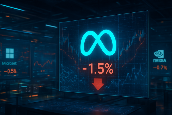 Tech Giants Retreat as Meta Shares Slide 1.5% Amid Broader AI Valuation Reset