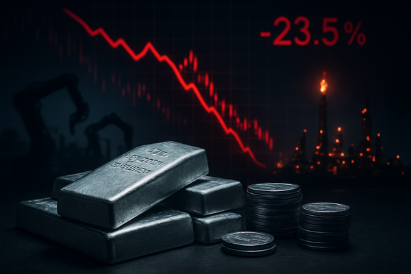 Silver Slumps 23.5% as Industrial Demand Concerns Grip Markets