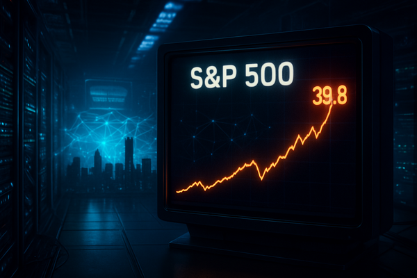S&P 500 Valuation Alarm: CAPE Multiples Reach 39.8 as AI Spending Dominates GDP