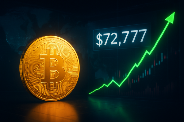 Bitcoin Reclaims Historic $72,777 Mark as Geopolitical Tensions Spark "Flight to Decentralization"