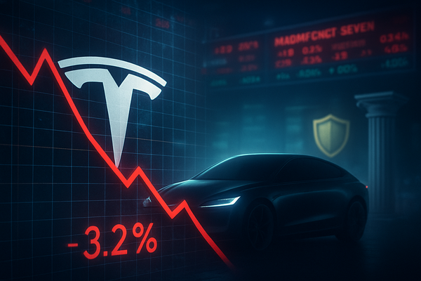Tesla Shares Slump 3.2% as 'Magnificent Seven' Momentum Fades in Shift to Defensive Sectors