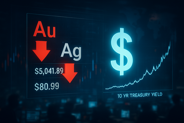Gold and Silver Retreat as Dollar Resurgence and Yield Spikes Dampen Safe-Haven Rally
