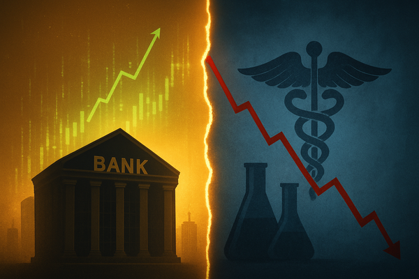 The Grand Divergence: Finance Surges as Health Care Braces for a Historic Q1 Earnings Slump