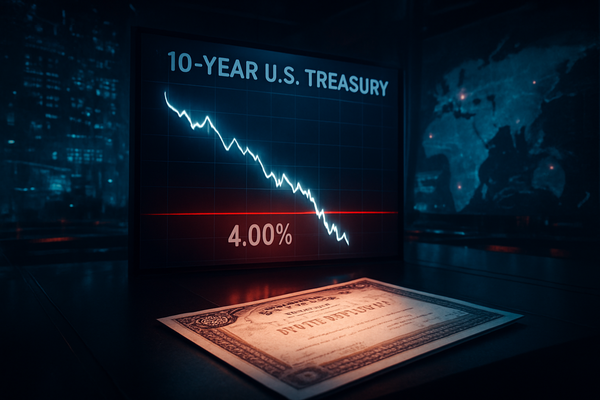 Treasury Yields Breach 4% Floor as Triple Threat of Tech Slump, Geopolitical Tensions, and Trade Turmoil Sparks Flight to Safety