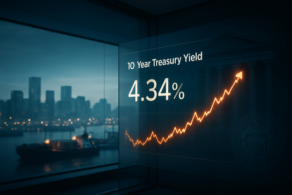 Yield Shock: U.S. 10-Year Treasury Hits 4.34% as Inflation Fears and Borrowing Needs Surge